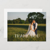 Chic Hand Geletterde bruiloft DANK U wit Briefkaart (Voorkant / Achterkant)