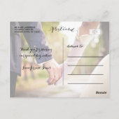 Chic Hand Geletterde Foto Floral Wedding Dank u Briefkaart (Achterkant)