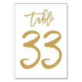 Chic Hand Geletterde Tafelnummer Goud | Tabel 33 (Achterkant)