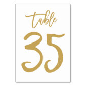 Chic Hand Geletterde Tafelnummer Goud | Tabel 35 (Achterkant)