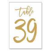 Chic Hand Geletterde Tafelnummer Goud | Tabel 39 (Voorkant)