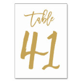 Chic Hand Geletterde Tafelnummer Goud | Tabel 41 (Voorkant)