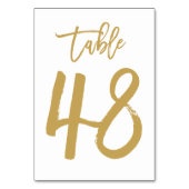 Chic Hand Geletterde Tafelnummer Goud | Tabel 48 (Achterkant)