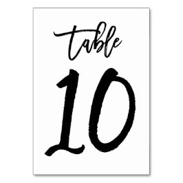 Chic Hand Geletterde Tafelnummer Kaart | Tabel 10