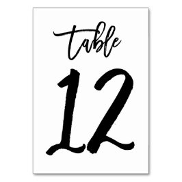 Chic Hand Geletterde Tafelnummer Kaart | Tabel 12