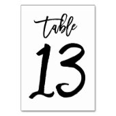Chic Hand Geletterde Tafelnummer Kaart | Tabel 13 (Achterkant)