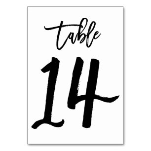 Chic Hand Geletterde Tafelnummer Kaart   Tabel 14
