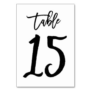 Chic Hand Geletterde Tafelnummer Kaart   Tabel 15