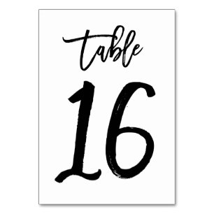 Chic Hand Geletterde Tafelnummer Kaart   Tabel 16