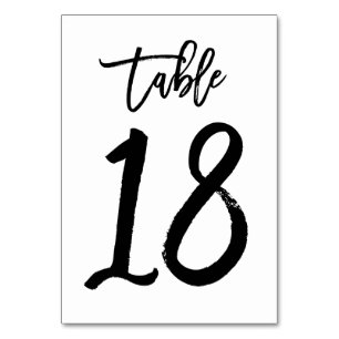 Chic Hand Geletterde Tafelnummer Kaart   Tabel 18