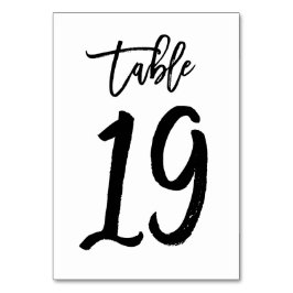 Chic Hand Geletterde Tafelnummer Kaart | Tabel 19