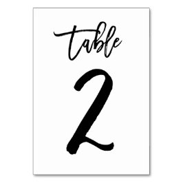 Chic Hand Geletterde Tafelnummer Kaart | Tabel 2