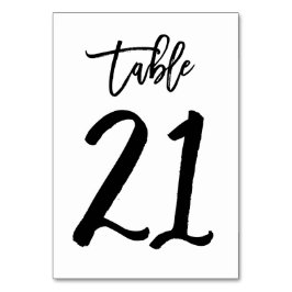 Chic Hand Geletterde Tafelnummer Kaart | Tabel 21