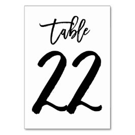 Chic Hand Geletterde Tafelnummer Kaart | Tabel 22