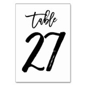 Chic Hand Geletterde Tafelnummer Kaart | Tabel 27 (Voorkant)