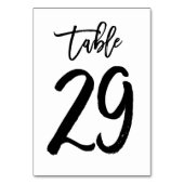 Chic Hand Geletterde Tafelnummer Kaart | Tabel 29 (Achterkant)