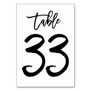 Chic Hand Geletterde Tafelnummer Kaart   Tabel 33