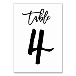 Chic Hand Geletterde Tafelnummer Kaart | Tabel 4