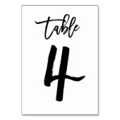 Chic Hand Geletterde Tafelnummer Kaart | Tabel 4 (Achterkant)