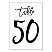 Chic Hand Geletterde Tafelnummer Kaart | Tabel 50 (Achterkant)