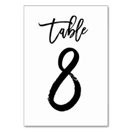 Chic Hand Geletterde Tafelnummer Kaart | Tabel 8