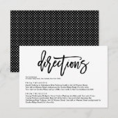 Chic Hand Geletterde Trouwaanwijzingen Kaart (Voorkant / Achterkant)