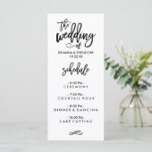 Chic Hand Geletterde Trouwmenu Menu (Staand voorkant)