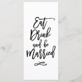 Chic Hand Geletterde Trouwmenu Menu (Achterkant)