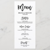 Chic Hand Geletterde Trouwmenu Menu (Voorkant)