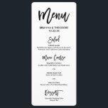 Chic Hand Geletterde Trouwmenu Menu<br><div class="desc">Modern menu.</div>