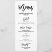 Chic Hand Geletterde Trouwmenu Menu (Voorkant)