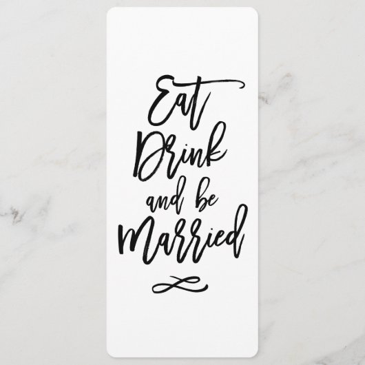 Chic Hand Geletterde Trouwmenu Menu (Achterkant)