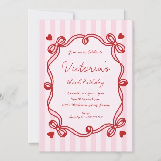 Chic Hand Getrokken Boog Verjaardag Kaart (Voorkant)