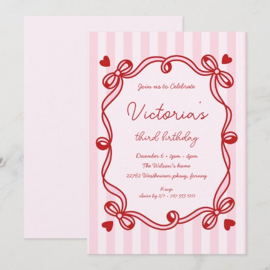 Chic Hand Getrokken Boog Verjaardag Kaart (Voorkant / Achterkant)