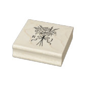 Chic Hand getrokken Bow & Bloemen Boeket Monogram Rubberstempel (Stempel)