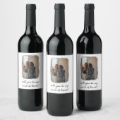 Chic Hand Getrokken Bow Maid of Honor Voorstel Fot Wijn Etiket (Flessen)