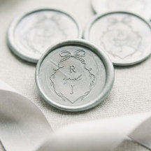 Chic Hand Getrokken Bow & Ribbon Monogram Crest