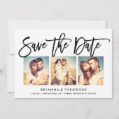 Chic Hand heeft sparen de Datum Foto Collage gedru Save The Date (Voorkant)