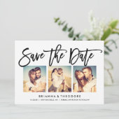 Chic Hand heeft sparen de Datum Foto Collage gedru Save The Date (Staand voorkant)