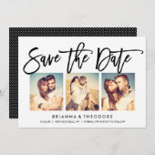 Chic Hand heeft sparen de Datum Foto Collage gedru Save The Date (Voorkant / Achterkant)