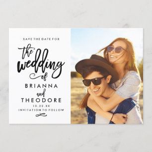 Chic Hand heeft sparen de Foto van de Datum gedruk Save The Date