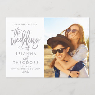 Chic Hand heeft sparen de Foto van de Datum gedruk Save The Date