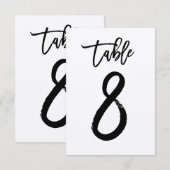 Chic Hand Letter Kraft Table Number Kaart | Tabel (Voorkant / Achterkant)