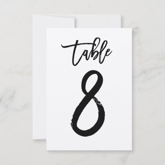 Chic Hand Letter Kraft Table Number Kaart | Tabel (Achterkant)