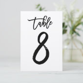 Chic Hand Letter Kraft Table Number Kaart | Tabel (Staand voorkant)
