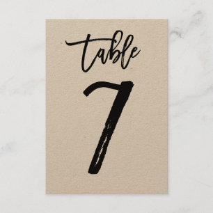 Chic Hand Letter Kraft Table Number Kaart Tabel
