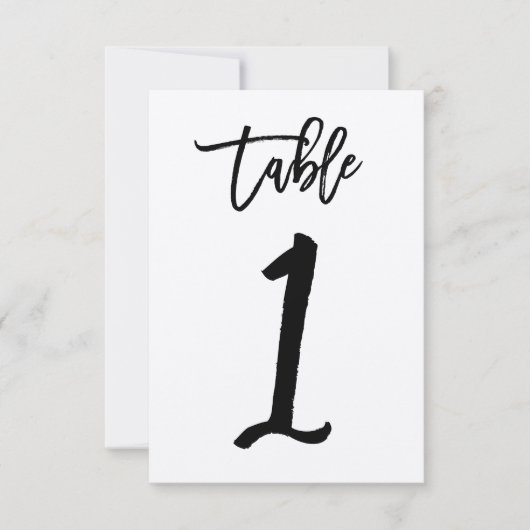 Chic Hand Letter Kraft Table Number Kaart | Tabel (Voorkant)