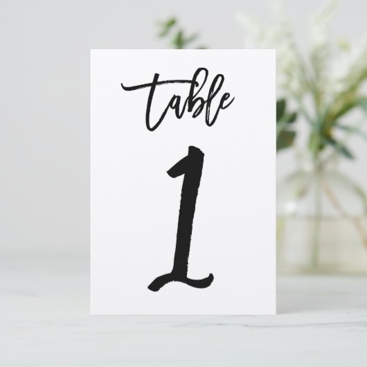 Chic Hand Letter Kraft Table Number Kaart | Tabel  (Staand voorkant)
