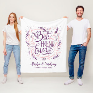 Chic Hand Letterde Beste Vriend ooit Gepersonalise Fleece Deken