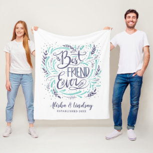 Chic Hand Letterde Beste Vriend ooit Gepersonalise Fleece Deken